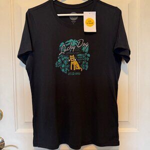 NWT Life is Good Lucky Dog T-shirt sz M